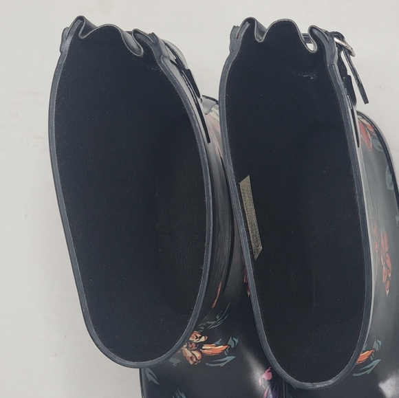 Target Rain Black & Floral Boots Size 9 - Picture 3 of 9